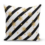 Beyaz Zemin Üzerinde Gold Detaylı Kartanesi Desenli Yastık Kırlent Kılıfı Realhomes