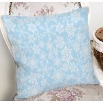 - 8340 - Realhomes  Mavi Zemin Üzerinde Kartanesi Desenli Dijital Baskılı Modern Yastık Kırlent Kılıfı Realhomes