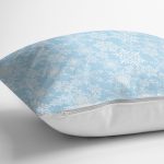 - 8340 - Realhomes  Mavi Zemin Üzerinde Kartanesi Desenli Dijital Baskılı Modern Yastık Kırlent Kılıfı Realhomes