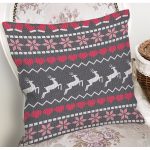 - 8346 - Realhomes Siyah Zemin Üzerinde Geyik Desenli Dijital Baskılı Modern Yastık Kırlent Kılıfı Realhomes