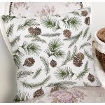 Beyaz Zeminli Renkli Kozalak Desenli Dijital Baskılı Modern Yastık Kırlent Kılıfı Realhomes