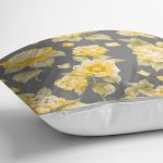 Rengarenk Zemin Üzerinde Çiçek Desenli Dijital Baskılı Modern Yastık Kırlent Kılıfı Realhomes