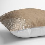 Renkli Zeminli Beyaz Yaprak Desenli Dijital Baskılı Modern Yastık Kırlent Kılıfı Realhomes