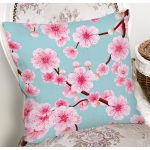 Rengarenk Zemin Üzerinde Pembe Çiçek Desenki Yastık Kırlent Kılıfı Realhomes