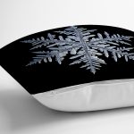 - 8377 - Realhomes Siyah Zeminli Kartanesi Desenli Dijital Baskılı Modern Yastık Kırlent Kılıfı Realhomes