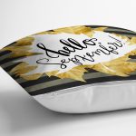 - 8381 - Realhomes Renkli Zemin Üzerinde Siyah Çizgili Sonbahar Desenli Yastık Kırlent Kılıfı Realhomes