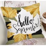 - 8382 - Realhomes Renkli Zemin Üzerinde Siyah Çizgili Sonbahar Desenli Yastık Kırlent Kılıfı Realhomes