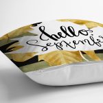 - 8382 - Realhomes Renkli Zemin Üzerinde Siyah Çizgili Sonbahar Desenli Yastık Kırlent Kılıfı Realhomes