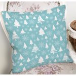 Renkli Zemin Üzerinde Yılbaşı Desenli Dijital Baskılı Modern Yastık Kırlent Kılıfı Realhomes