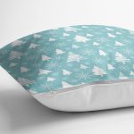 Renkli Zemin Üzerinde Yılbaşı Desenli Dijital Baskılı Modern Yastık Kırlent Kılıfı Realhomes