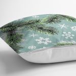 - 8402 - Realhomes  Renkli Zeminli Kartanesi Desenli Dijital Baskılı Modern Yastık Kırlent Kılıfı Realhomes