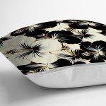 - 8408 - Realhomes  Rengarenk Zemin Üzerinde Siyah Çiçek Desenli Yastık Kırlent Kılıfı Realhomes