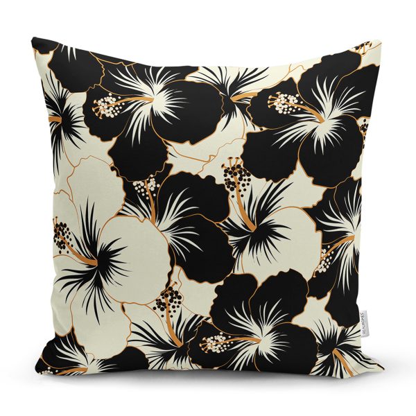 - 8408 - Realhomes  Renkli Zemin Üzerinde Yaprak Desenli Dijital Baskılı Modern Yastık Kırlent Kılıfı Realhomes