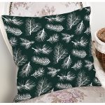 - 8415 - Realhomes Renkli Zeminli Beyaz Yaprak Desenli Dijital Baskılı Modern Yastık Kırlent Kılıfı Realhomes