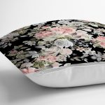 - 8424 - Realhomes Rengarenk Zemin Üzerinde Çiçek Desenli Dijital Baskılı Modern Yastık Kırlent Kılıfı Realhomes