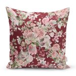 - 8425 - Realhomes Rengarenk Zemin Üzerinde Çiçek Desenli Dijital Baskılı Modern Yastık Kırlent Kılıfı Realhomes