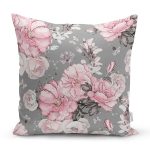 Rengarenk Zemin Üzerinde Çiçek Desenli Dijital Baskılı Modern Yastık Kırlent Kılıfı Realhomes