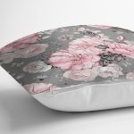 Rengarenk Zemin Üzerinde Çiçek Desenli Dijital Baskılı Modern Yastık Kırlent Kılıfı Realhomes