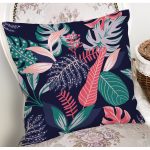 Renkli Zeminli Soyut Yaprak Desenli Dijital Baskılı Modern Yastık Kırlent Kılıfı Realhomes