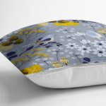 - 8435 - Realhomes Rengarenk Zemin Üzerinde Çiçek Desenli Dijital Baskılı Modern Yastık Kırlent Kılıfı Realhomes