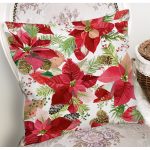 - 8462 - Realhomes Beyaz Zeminli Renkli Yaprak Desenli Dijital Baskılı Modern Yastık Kırlent Kılıfı Realhomes