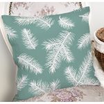 - 8465 - Realhomes Renkli Zeminli Beyaz Yaprak Desenli Dijital Baskılı Modern Yastık Kırlent Kılıfı Realhomes