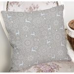 - 8466 - Realhomes  Renkli Zemin Üzerinde Geyik Desenli Dijital Baskılı Modern Yastık Kırlent Kılıfı Realhomes