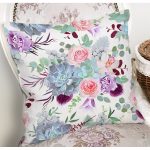 Beyaz Zemin Üzerinde Rengarenk Çiçek Desenli Yastık Kırlent Kılıfı Realhomes