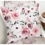 - 8481 - Realhomes Beyaz Zemin Üzerinde Rengarenk Çiçek Desenli Yastık Kırlent Kılıfı Realhomes