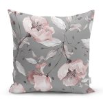 - 8484 - Realhomes  Pastel Zeminli Rengarenk Çiçek Desenli Dijital Baskılı Modern Yastık Kırlent Kılıfı Realhomes