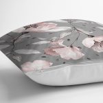 - 8484 - Realhomes  Pastel Zeminli Rengarenk Çiçek Desenli Dijital Baskılı Modern Yastık Kırlent Kılıfı Realhomes