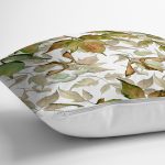 - 8486 - Realhomes  Beyaz Zeminli Sonbahar Yaprak Desenli Dijital Baskılı Modern Yastık Kırlent Kılıfı Realhomes