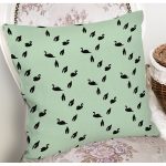 - 8490 - Realhomes Renkli Zeminli Siyah Flamingo Desenli Dijital Baskılı Modern Yastık Kırlent Kılıfı Realhomes