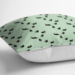 - 8490 - Realhomes Renkli Zeminli Siyah Flamingo Desenli Dijital Baskılı Modern Yastık Kırlent Kılıfı Realhomes