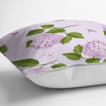 - 8494 - Realhomes  Rengarenk Zemin Üzerinde Yeşil Yapraklı Çiçek Desenli Modern Yastık Kırlent Kılıfı Realhomes