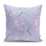 - 8496 - Realhomes  Renkli Zemin Üzerinde Yaprak Desenli Dijital Baskılı Modern Yastık Kırlent Kılıfı Realhomes