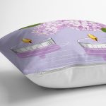 - 8497 - Realhomes Rengarenk Zemin Üzerinde Mum Desenli Çiçek Motifli Modern Yastık Kırlent Kılıfı Realhomes