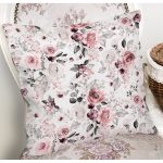 - 8500 - Realhomes Beyaz Zemin Üzerinde Rengarenk Çiçek Desenli Yastık Kırlent Kılıfı Realhomes