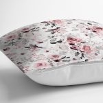 - 8500 - Realhomes Beyaz Zemin Üzerinde Rengarenk Çiçek Desenli Yastık Kırlent Kılıfı Realhomes