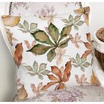 - 8505 - Realhomes Beyaz Zeminli Sonbahar Yaprak Desenli Dijital Baskılı Modern Yastık Kırlent Kılıfı Realhomes