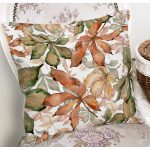 - 8506 - Realhomes Beyaz Zeminli Sonbahar Yaprak Desenli Dijital Baskılı Modern Yastık Kırlent Kılıfı Realhomes