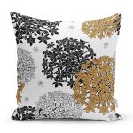 Beyaz Zemin Üzerinde Rengarenk Çiçek Desenli Yastık Kırlent Kılıfı Realhomes