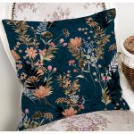 - 8516 - Realhomes Rengarenk Zemin Üzerinde Çiçek Desenli Dijital Baskılı Modern Yastık Kırlent Kılıfı Realhomes