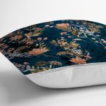 - 8516 - Realhomes Rengarenk Zemin Üzerinde Çiçek Desenli Dijital Baskılı Modern Yastık Kırlent Kılıfı Realhomes