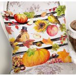 Beyaz Zemin Üzerinde Siyah Çizgili Bal Kabağı Desenli Yastık Kırlent Kılıfı Realhomes