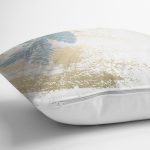 - 8528 - Realhomes Beyaz Zemin Üzerinde Mermer Desenli Dijital Baskılı Modern Yastık Kırlent Kılıfı Realhomes