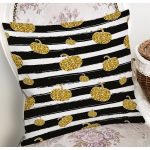 Beyaz Zemin Üzerinde Gold Detaylı Bal Kabağı Desenli Yastık Kırlent Kılıfı Realhomes