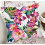 - 8537 - Realhomes Beyaz Zemin Üzerinde Rengarenk Çiçek Desenli Yastık Kırlent Kılıfı Realhomes