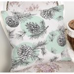 - 8542 - Realhomes Beyaz Zemin Üzerinde Renkli Puantiyeli Kozalak Desenli Yastık Kırlent Kılıfı Realhomes