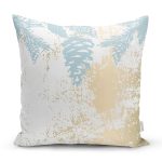 - 8547 - Realhomes Renkli Zemin Üzerinde Gold Detaylı Mermer Desenli Modern Yastık Kırlent Kılıfı Realhomes